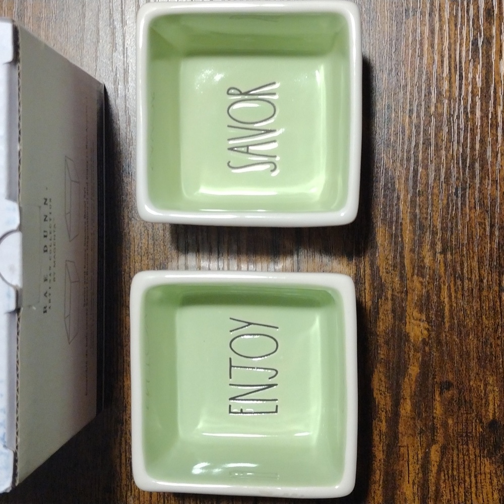 Rae Dunn Savor and Enjoy square bowls